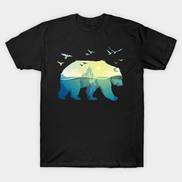 Bear Ocean Animal T-Shirt by Happy Shirt